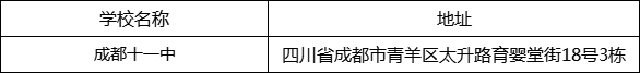 成都市成都十一中地址在哪里？