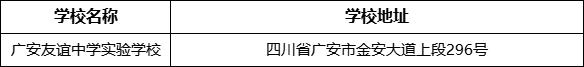 廣安市廣安友誼中學(xué)實(shí)驗(yàn)學(xué)校學(xué)校地址在哪里？