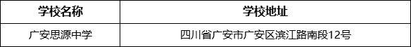 廣安市廣安思源中學(xué)學(xué)校地址在哪里？