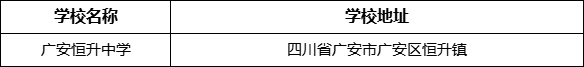 廣安市廣安恒升中學(xué)學(xué)校地址在哪里？