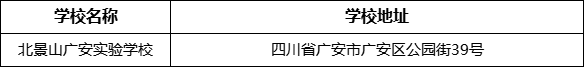 廣安市北京景山學(xué)校四川廣安實(shí)驗(yàn)學(xué)校地址在哪里？