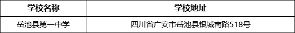 廣安市岳池縣第一中學學校地址在哪里？