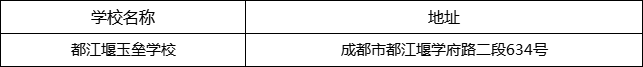 成都市都江堰玉壘學(xué)校地址在哪里？