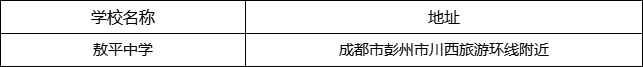 成都市敖平中學地址在哪里？