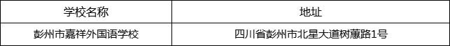 成都市彭州市嘉祥外國語學校地址在哪里？