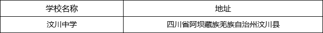 阿壩州汶川中學(xué)地址在哪里？