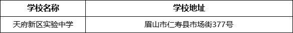 眉山市天府新區(qū)實驗中學(xué)學(xué)校地址在哪里？