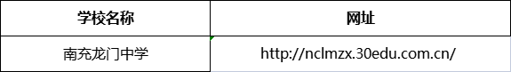 南充市南充龍門中學網址是什么？
