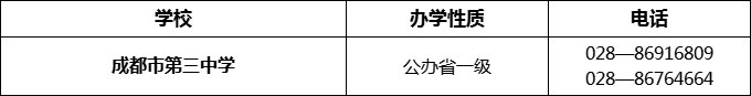 2024年成都市第三中學(xué)招辦電話是多少？