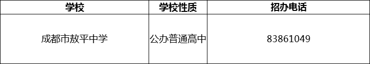 2024年成都市敖平中學(xué)招辦電話是多少？