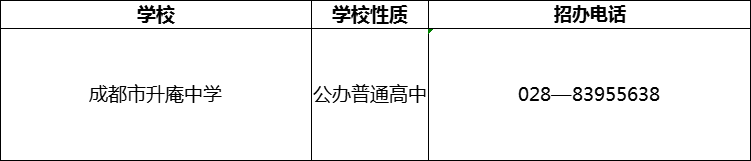 2024年成都市升庵中學(xué)招辦電話是多少？