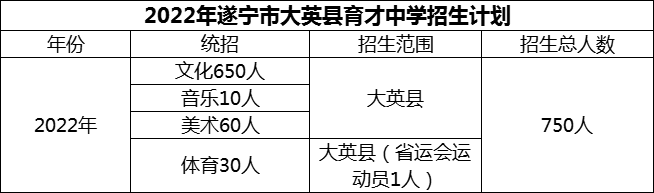 2024年遂寧市大英縣育才中學(xué)招生計劃是多少？