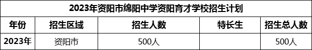 2024年資陽(yáng)市綿陽(yáng)中學(xué)資陽(yáng)育才學(xué)校招生計(jì)劃是多少？