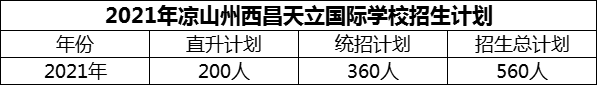 2024年涼山州西昌天立國際學(xué)校招生計劃是多少？