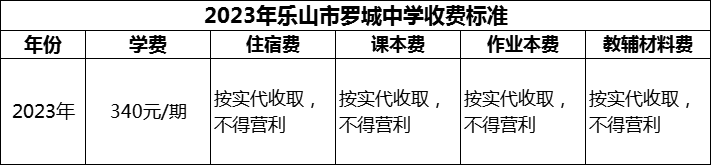 2024年樂山市羅城中學學費多少錢？