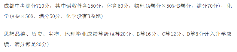 2020年成都中考總分多少？中考滿分是多少？