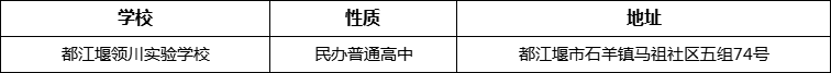 成都市都江堰領川實驗學校地址在哪里？